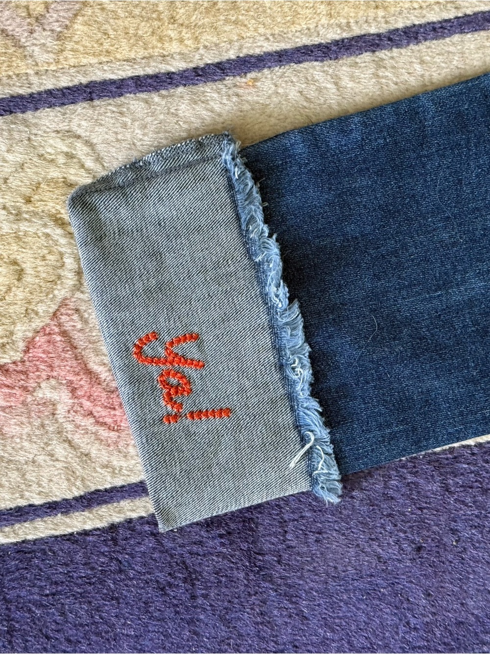 MOTHER Snap Down Mini Flare in High Spirits Color. Embroidery on back “See Ya!” - Picture 8 of 9